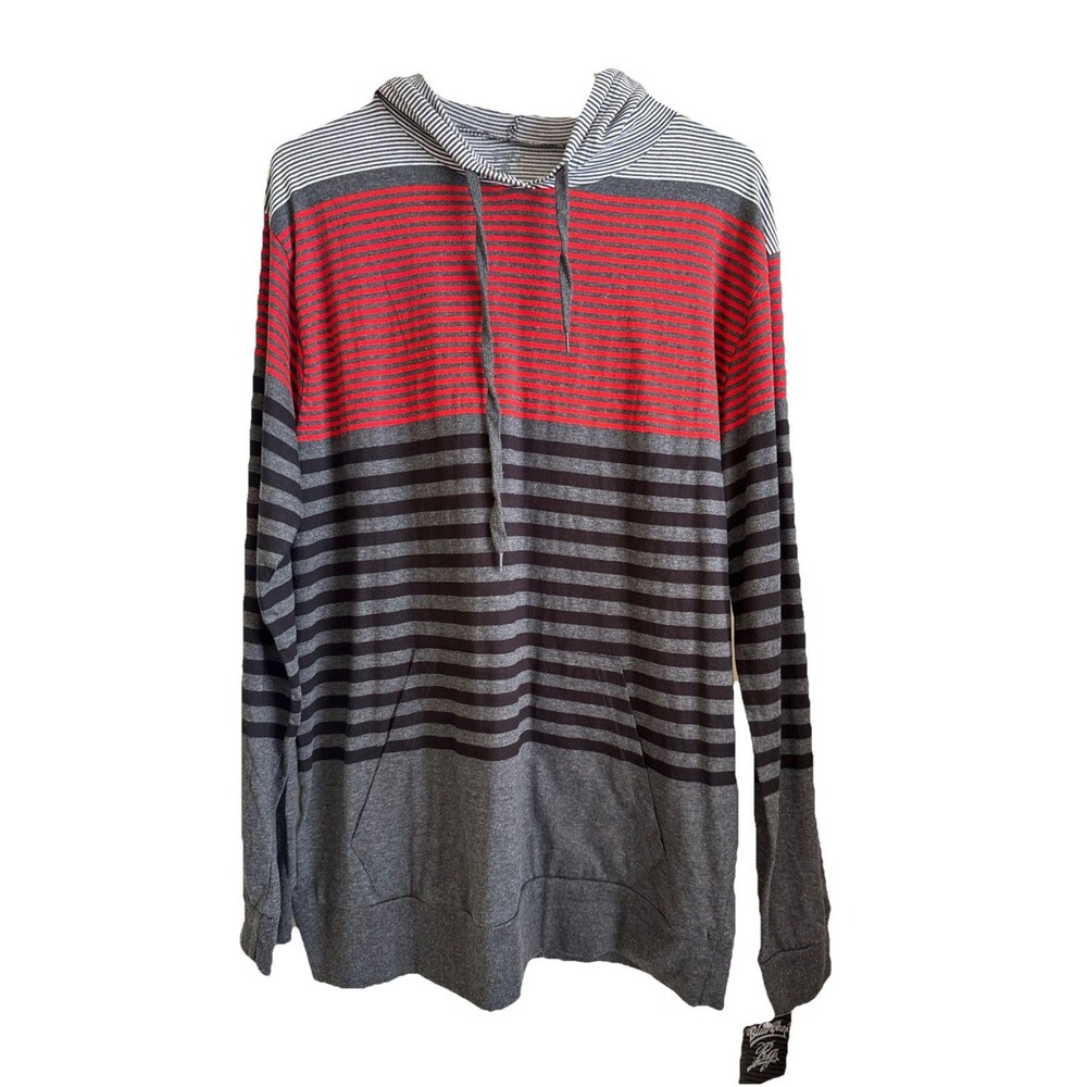 Men's Blue Gear Black/Red/Grey‎ Pull String Hoodie Size: Large